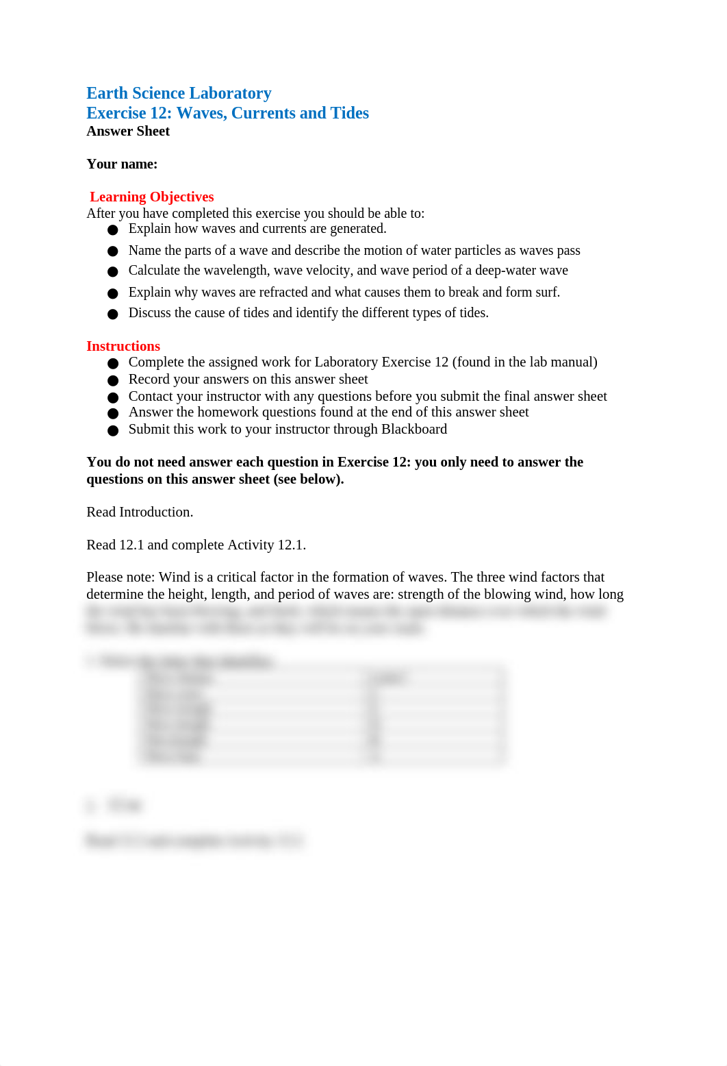 Exercise 12 Waves Currents Tides  Answer Sheet.docx_d32ola3aago_page1