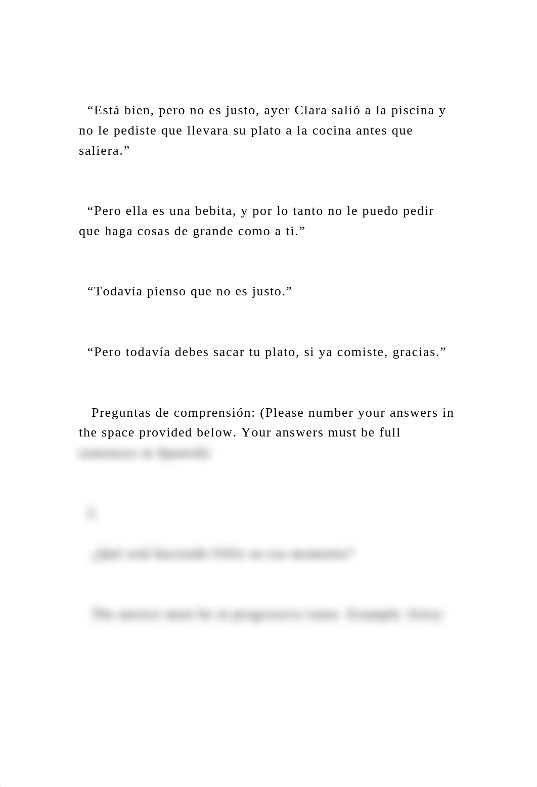 Need to answer Spanish questions. Have all the directions highl.docx_d32tlsy1np2_page4