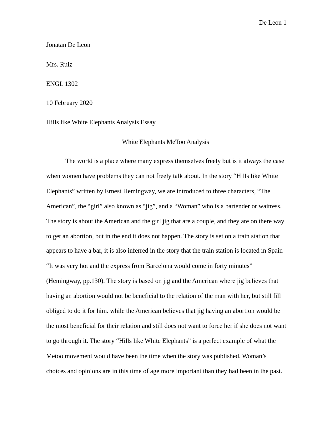 Hills like White Elephants Analysis Essay.docx_d33jq9hjygy_page1