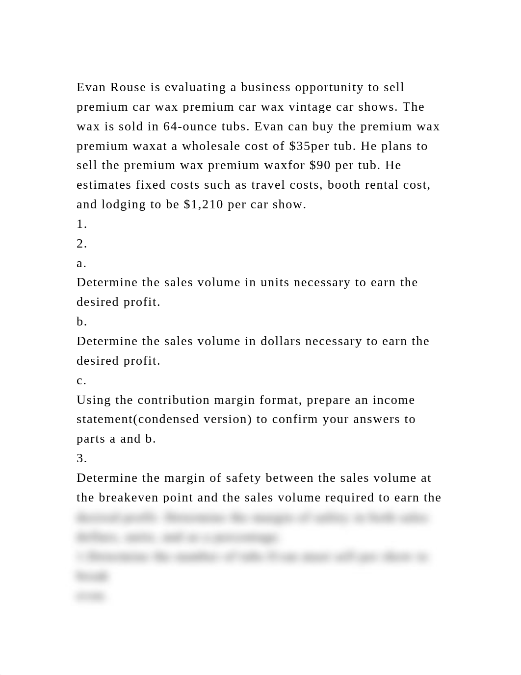 Evan Rouse is evaluating a business opportunity to sell premium car .docx_d33r7icl0ug_page2