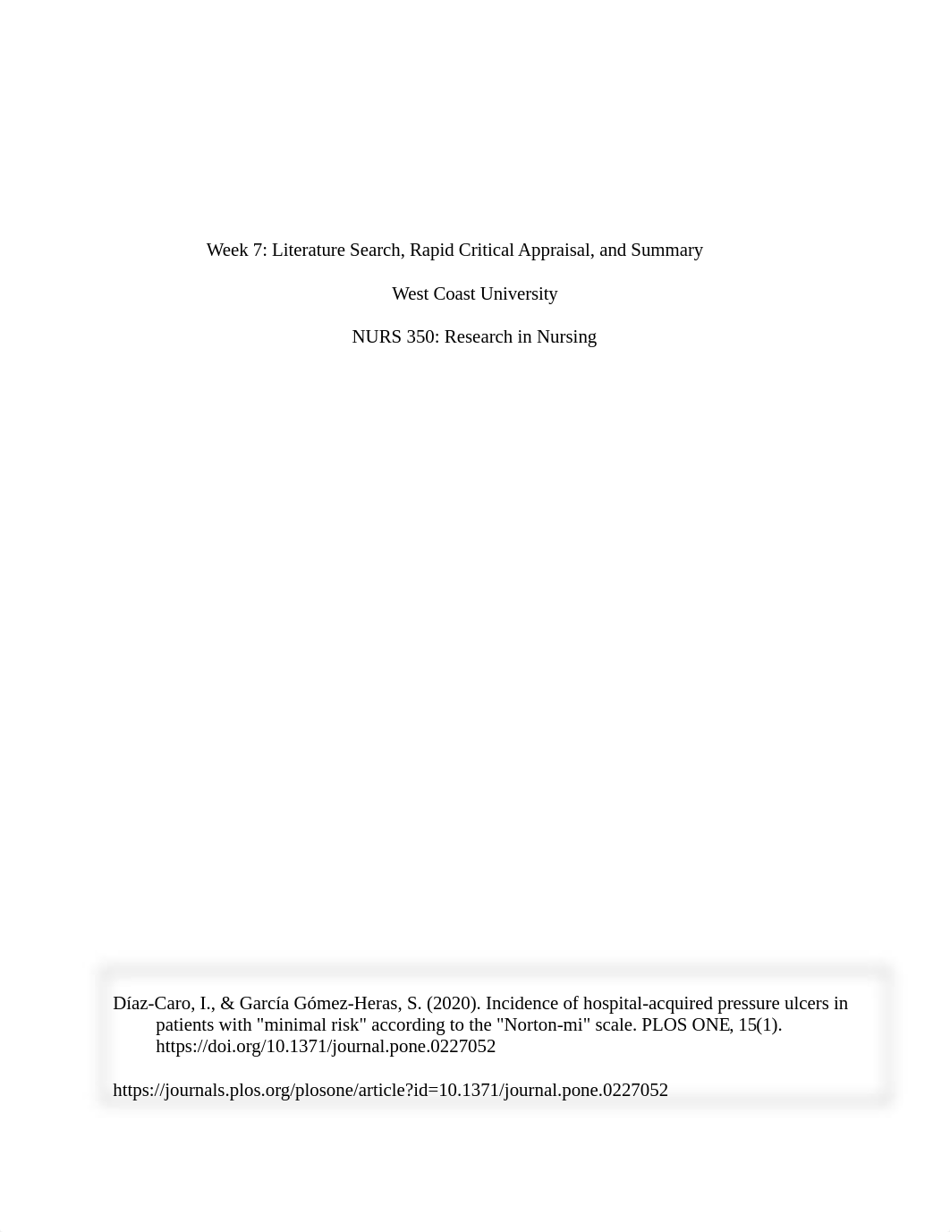 Week 7- Literature Search, Rapid Critical Appraisal, and Summary.docx_d33y9zco10v_page1