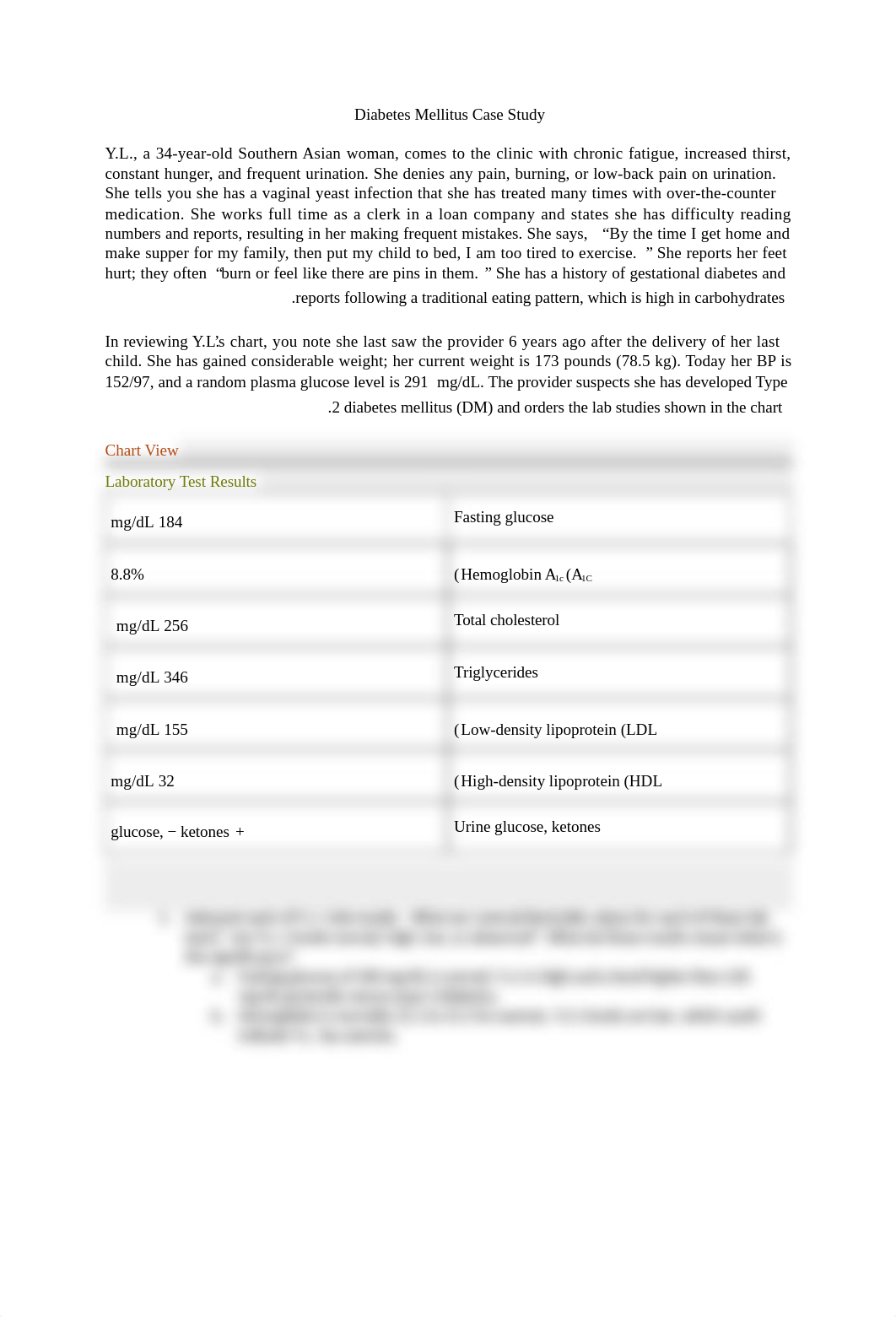 Diabetes Mellitus Case Study- 34 y.o. Asian woman.docx_d346405bz35_page1