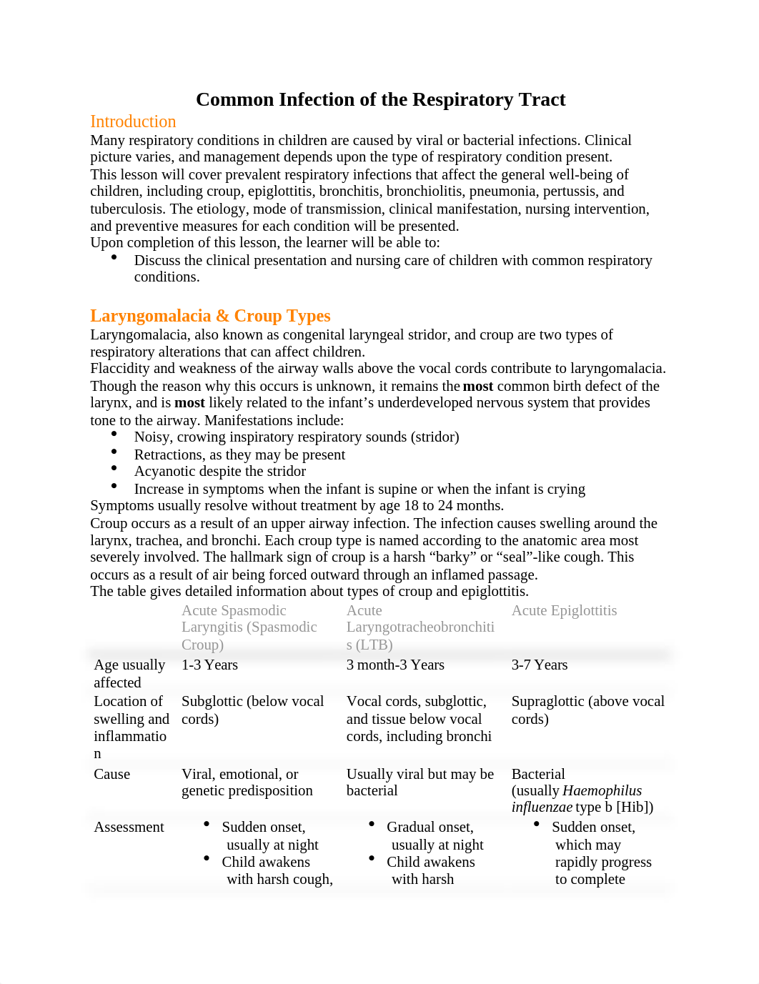 Common Infection of the Respiratory Tract.docx_d34c9nj4r7e_page1