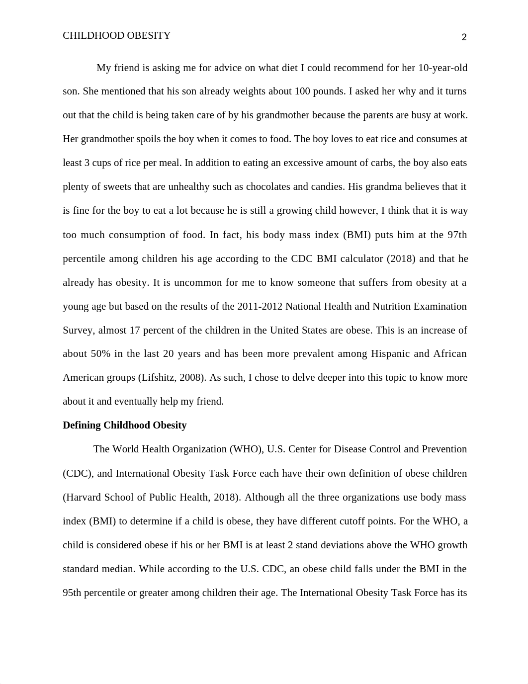 Readers Response Essay on Childhood Obesity (1).docx_d35lo4lj8hx_page2