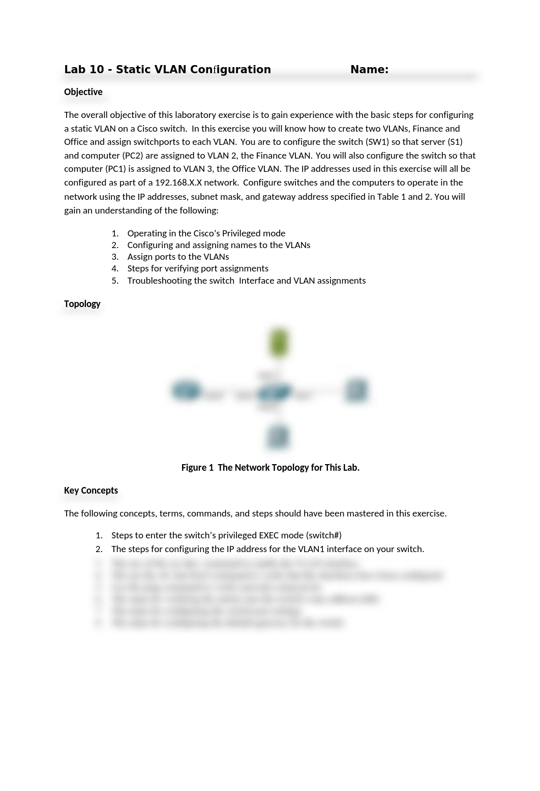 Lab 10-Switch Configuration Lab 2 - Static VLAN Configuration_Canvas.docx_d3600702axy_page1