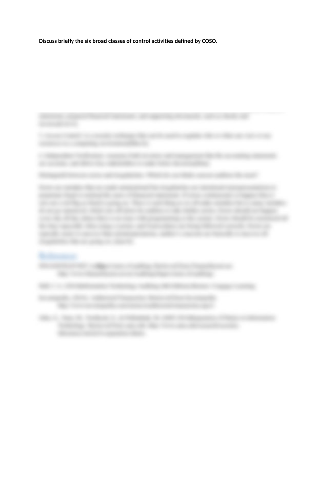 Discuss briefly the six broad classes of control activities defined by COSO_d369fym6dh1_page1