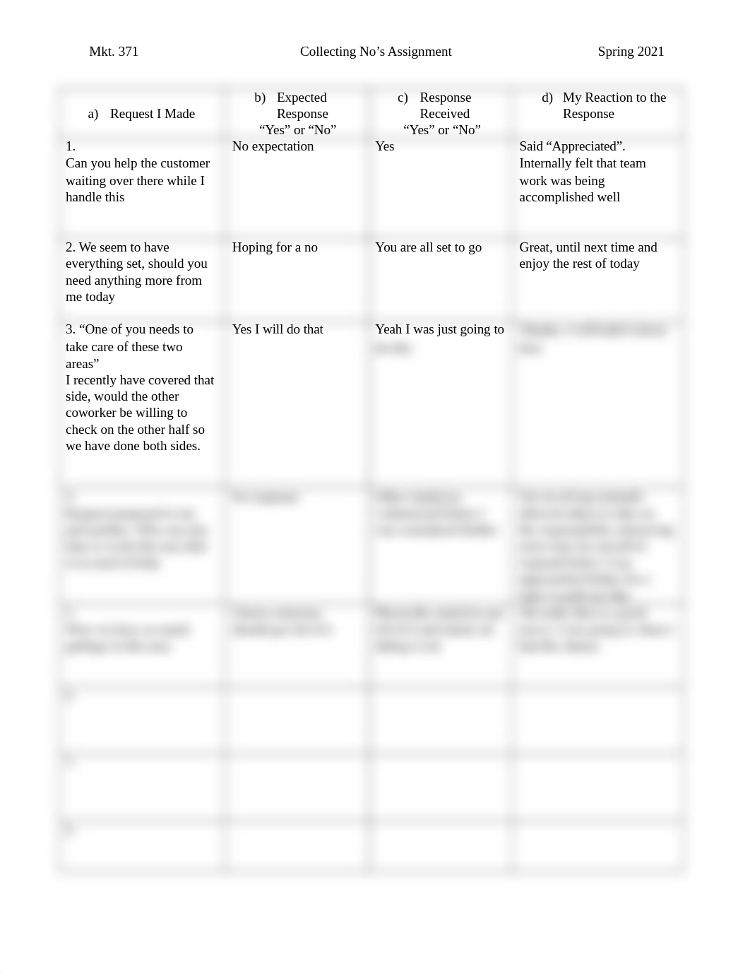 Mkt 371- Collecting No's Assignment - Table.docx_d36arbzt521_page1