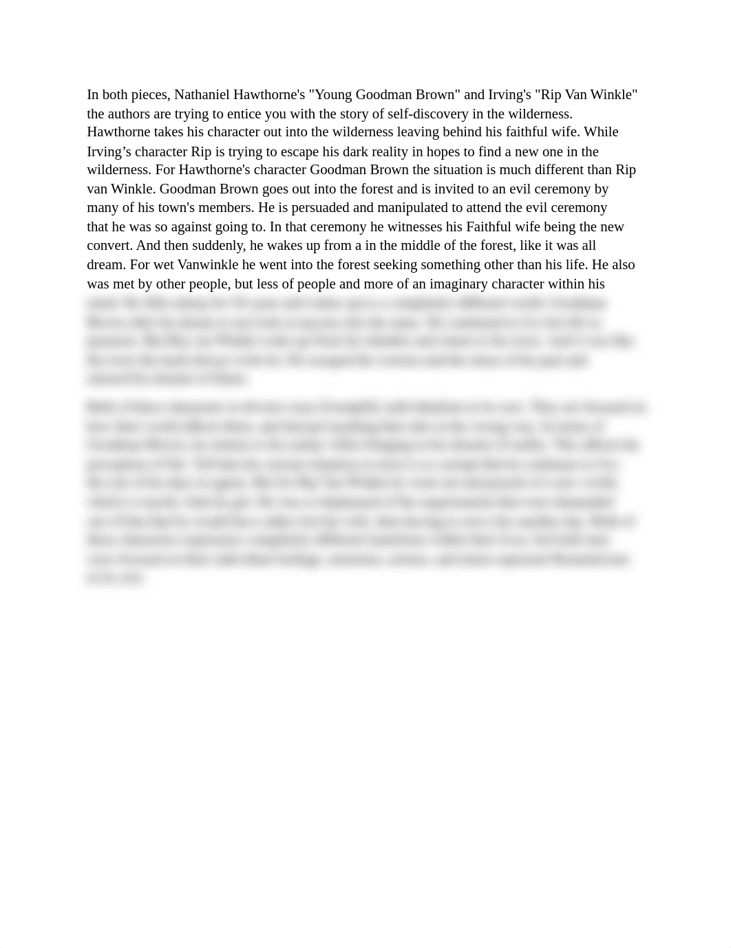 Irving's Rip van Winkle vs. Hawthorne's Young Goodman Brown Discussion Post.docx_d36cj7ce1th_page1