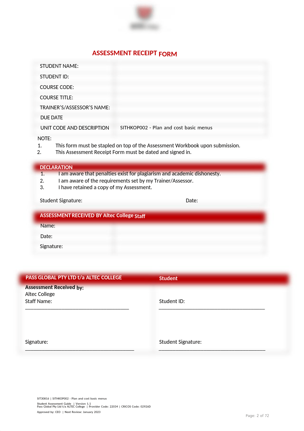 SITHKOP002 - Plan and cost basic menus - Student Assessment Guide - V1.1(1).docx_d36iu6y50e0_page2