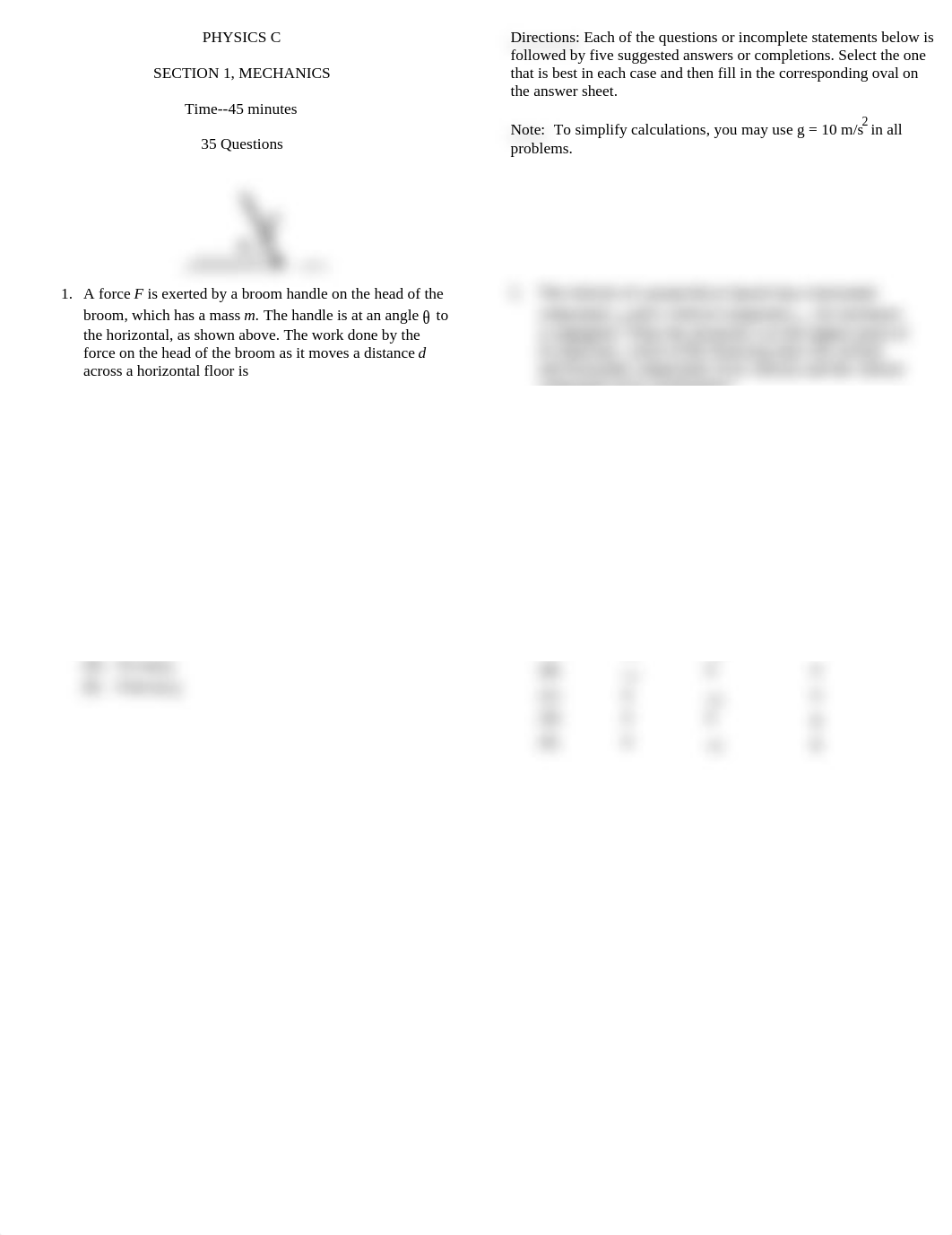 1998 Physics C - Mechanics Multiple-Choice_d36rcvd4p9p_page1