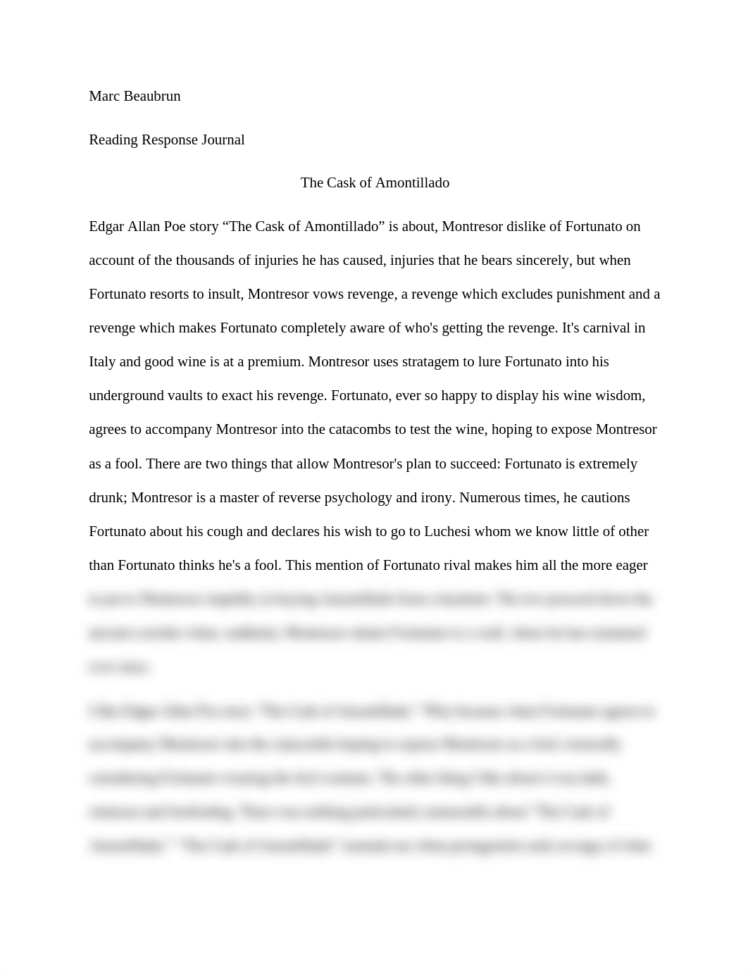 Reading Response Journal The Cask of Amontillado.docx_d36zcm75zl4_page1