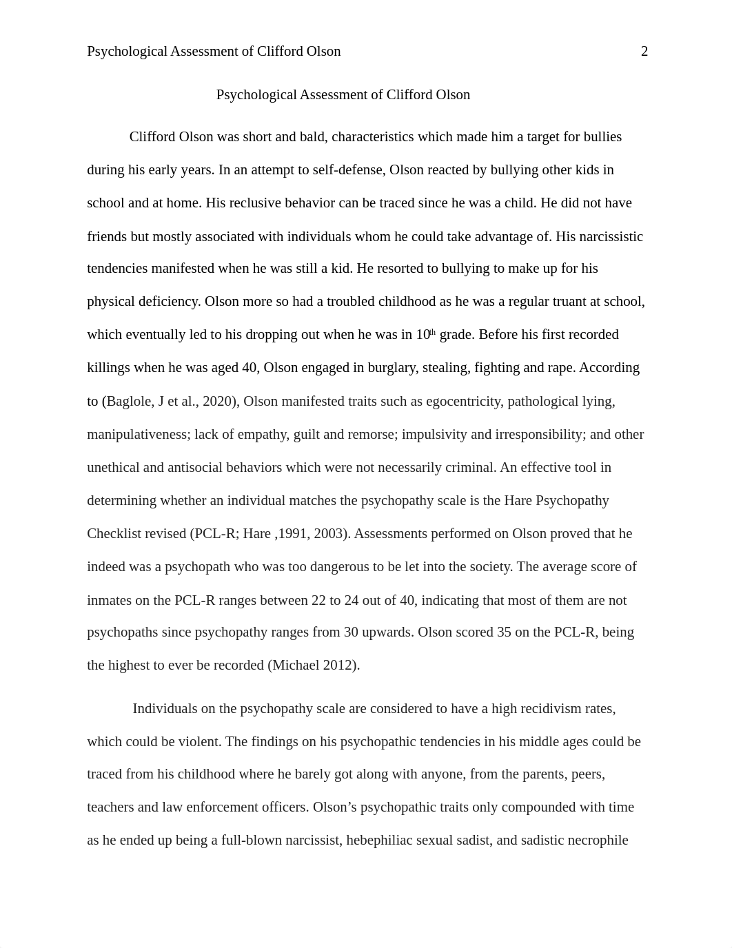 Psychological Assessment of Clifford Olson.docx_d37haney75w_page2