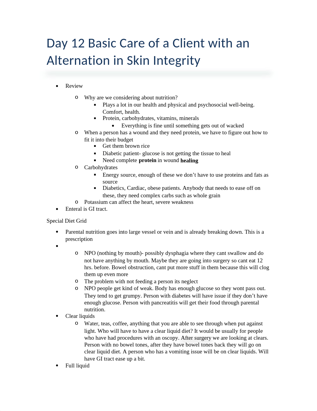 Basic Care of a Client with an Alternation in Skin Integrity Notes_d37iakp90ru_page1