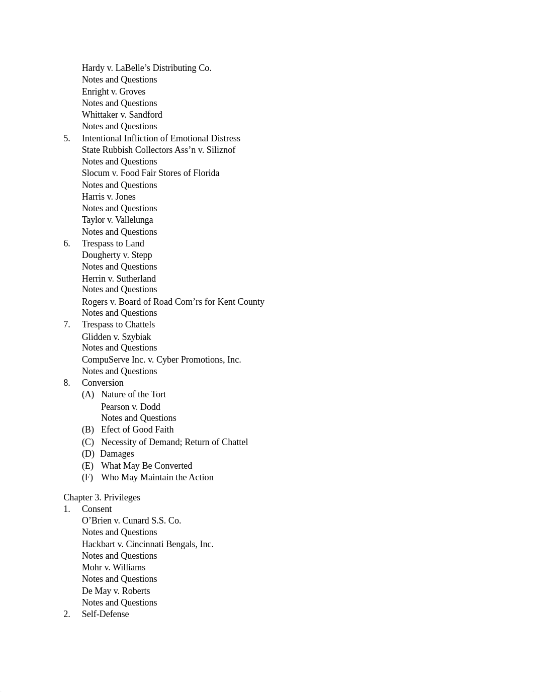 7. Prosser Torts 14th 9781684674077 Table of Contents.docx_d37xp9fnc63_page2