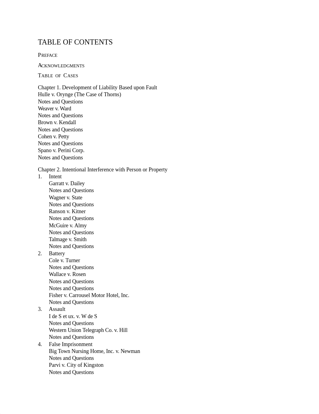 7. Prosser Torts 14th 9781684674077 Table of Contents.docx_d37xp9fnc63_page1