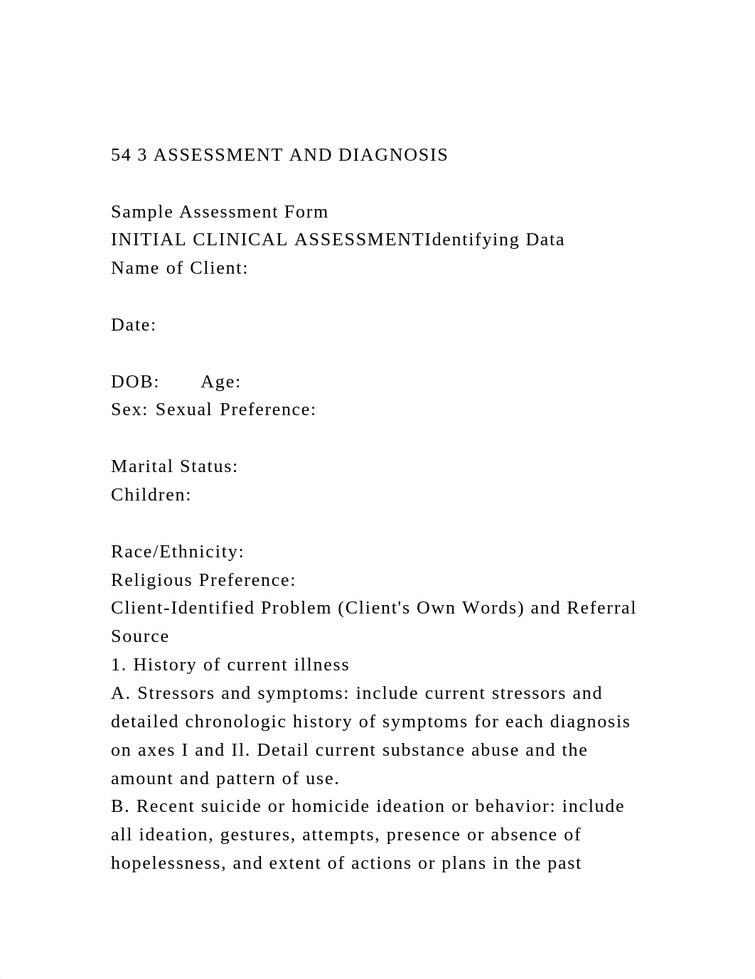 54 3 ASSESSMENT AND DIAGNOSISSample Assessment FormINITIAL C.docx_d385nyejfgw_page2