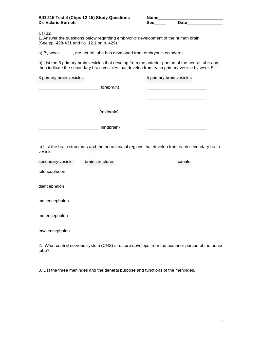 BIO 215 Test 4 (Chps 12-15) Study Questions_060114_d38dj9zyui2_page1