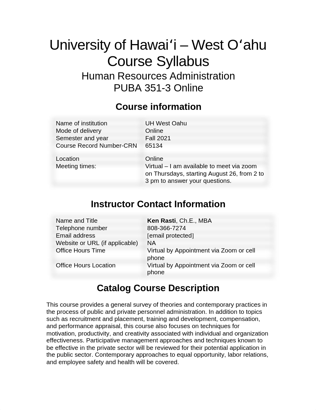 Course Syllabus Human Resources Administration PUBA 351-3 Fall 2021 Online .docx_d38jwhjcnez_page1