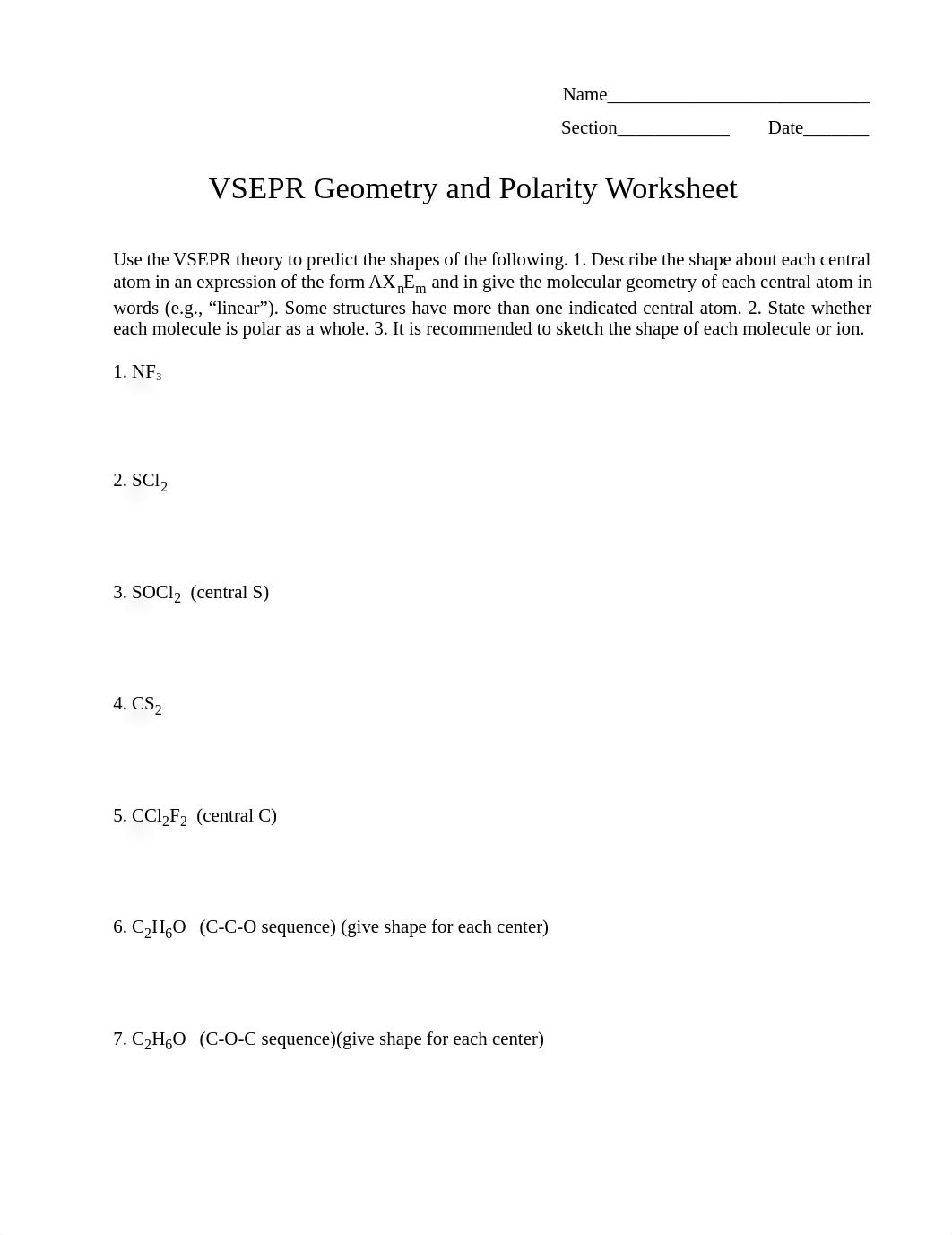 VSEPR and Polarity Worksheet.pdf_d395jks63g1_page1