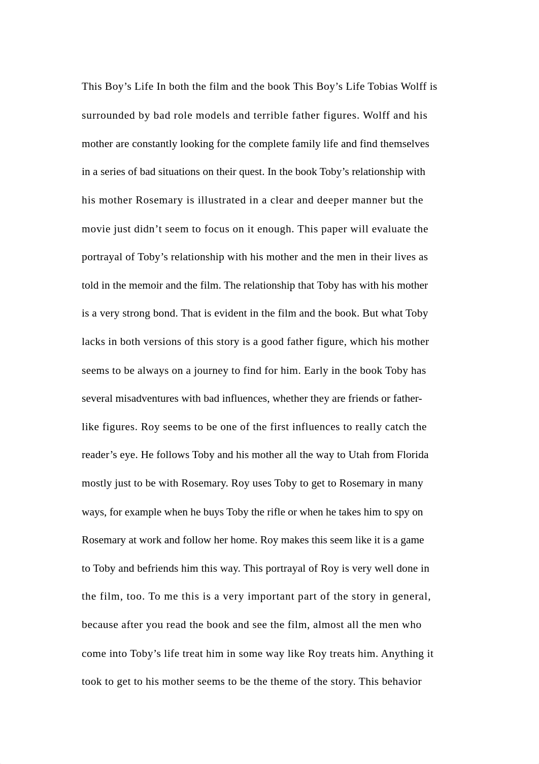 This Boy's Life In both the film and the book This Boy's Life Tobias Wolff is surrounded by bad role_d39lmfqespj_page1