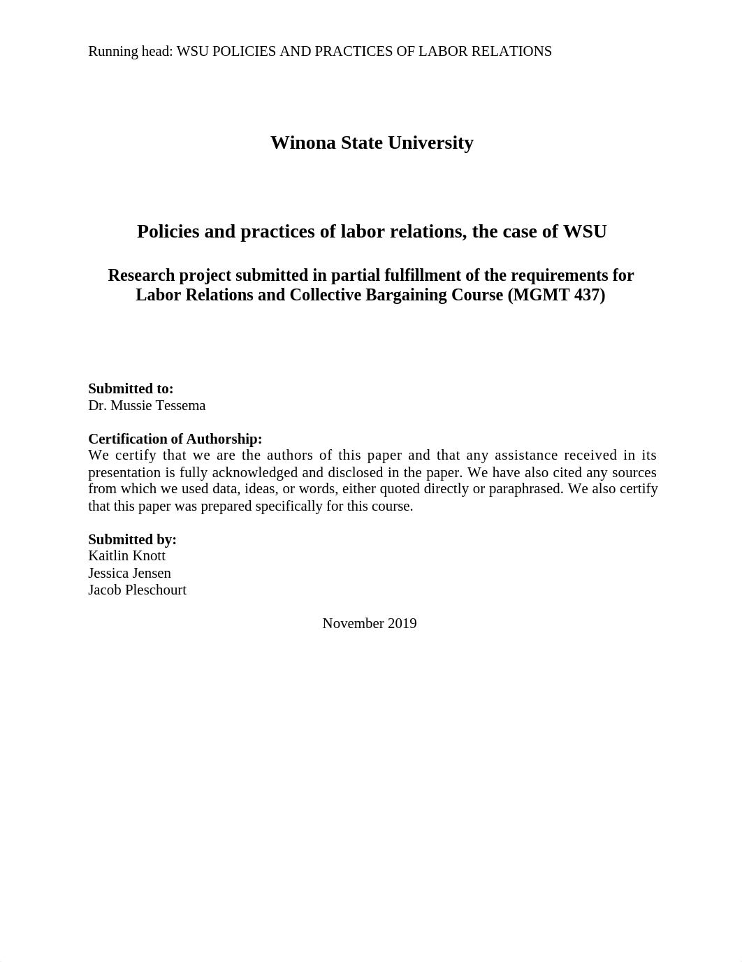 Policies & Practices of Labor Relations, The Case of WSU.docx_d3aco3il8u0_page1