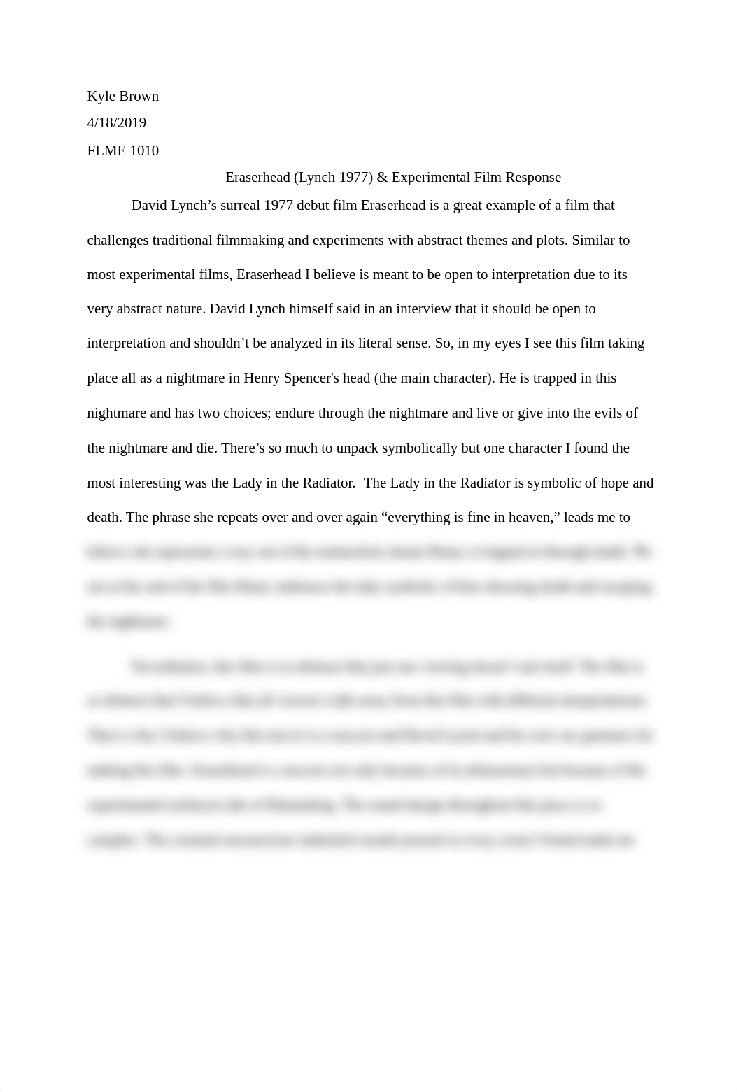 Eraserhead (Lynch 1977) & Experimental Film Response .pdf_d3ajtytl9sq_page1