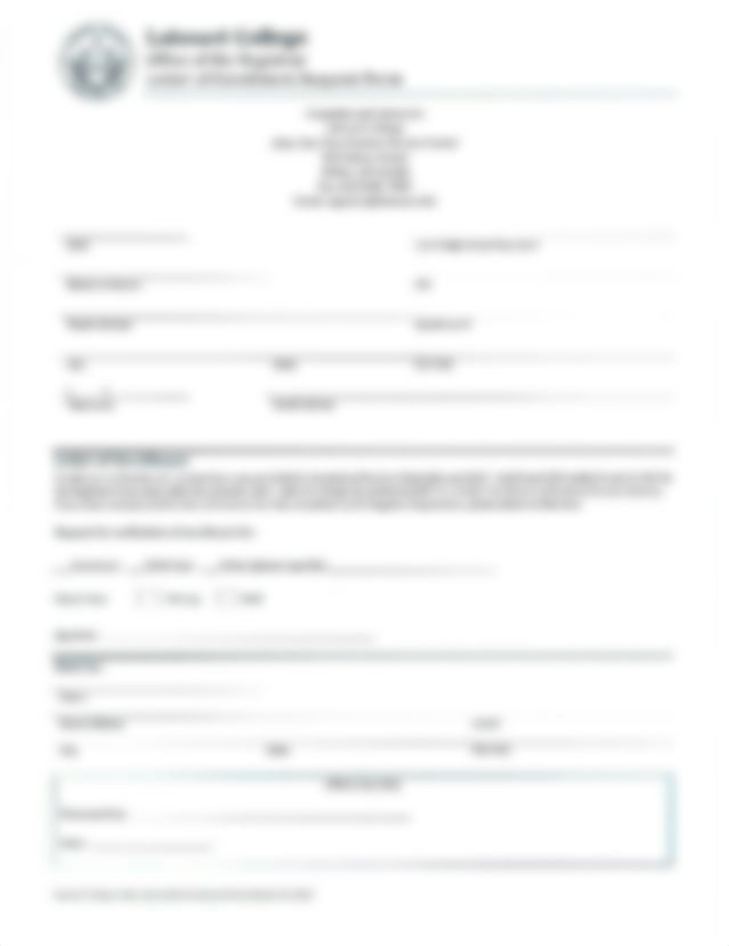 Labouré College Enrollment Verification Request Form 3.29.14_d3akzwfdaaq_page1