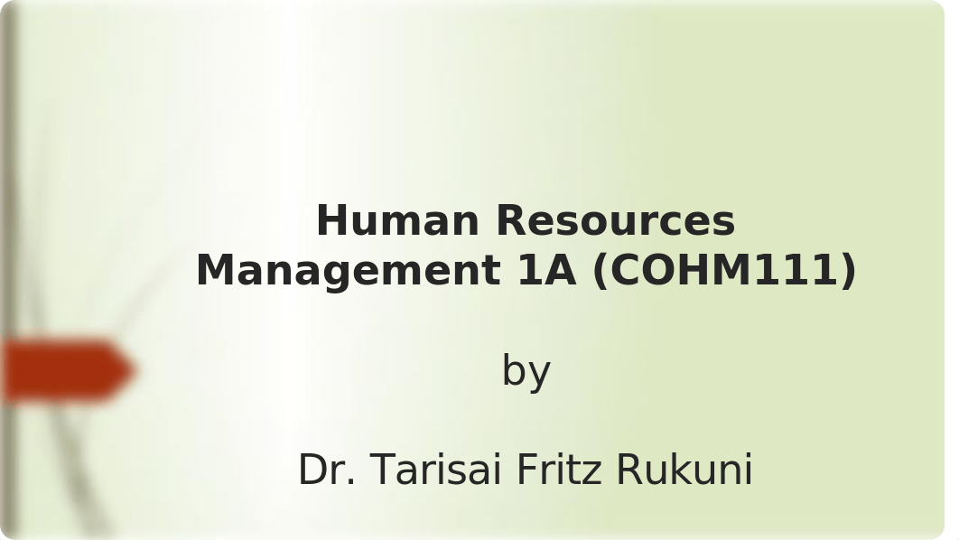 Presentation 4 wk 4 - Human Resources Management 1A COHM111.pptx_d3al6sa9idn_page1