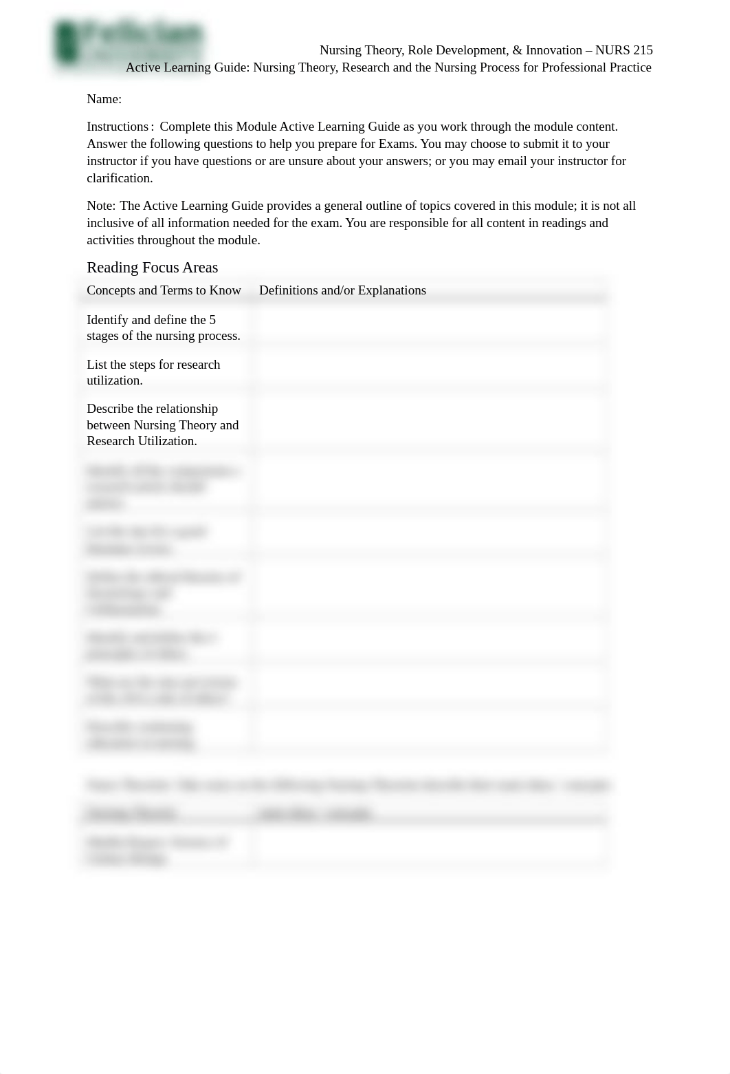 Module 3- Active Learning Guide_Nursing Theory, Research and the Nursing Process for Professional Pr_d3am01hmh7b_page1