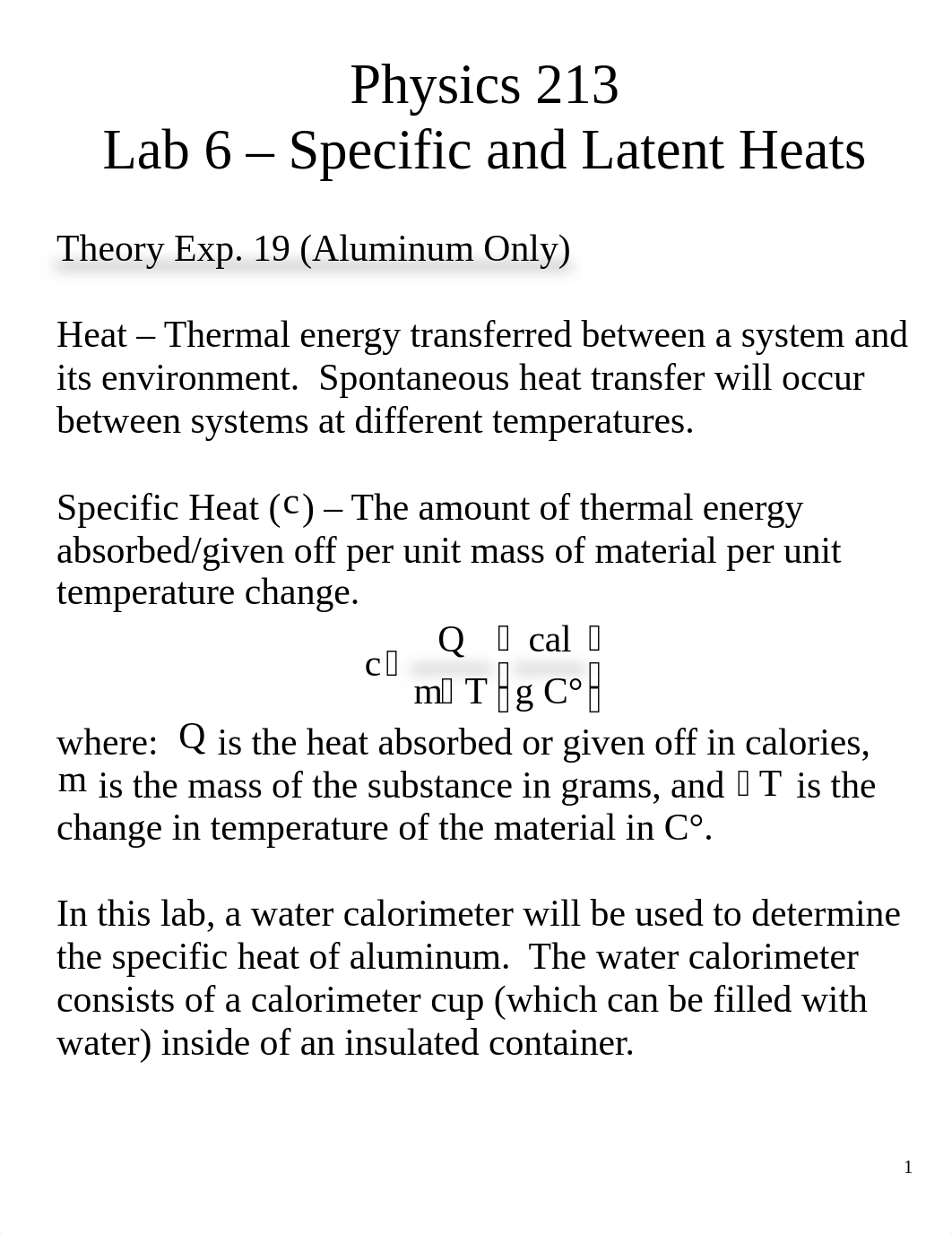 Lab 6(Phys 213) - Phys 211 Specific and Latent Heats Spring 2016_d3aq57h6iks_page1