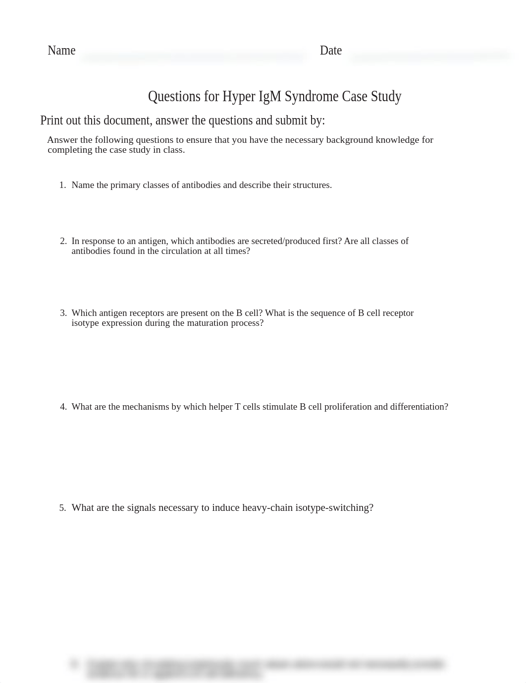 Questions for the Hyper IgM Syndrome Case Study.docx_d3b1xo1eoj5_page1