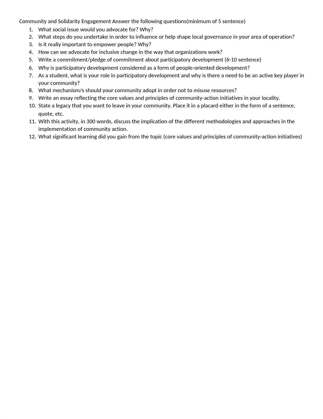 Community and Solidarity Engagement Answer sheet.docx_d3ceekfxshc_page1