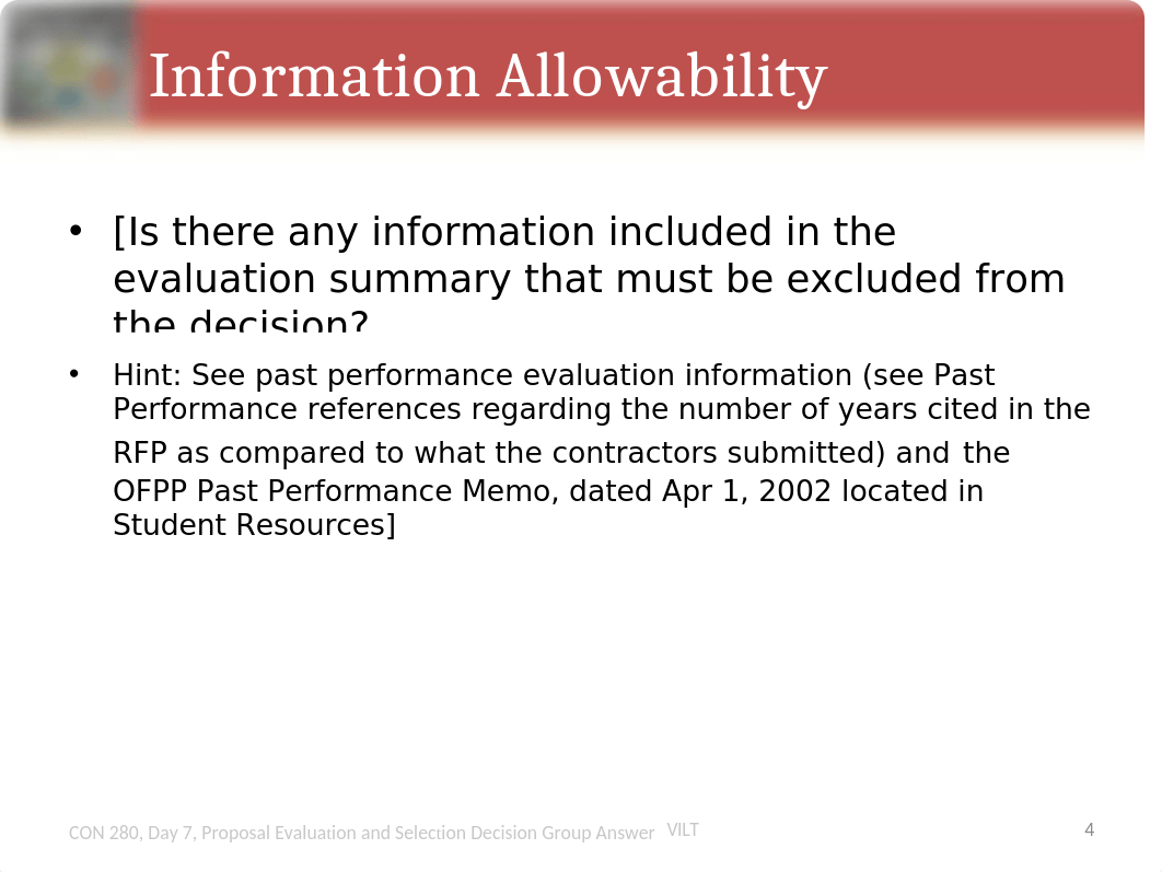 Proposal Evaluation and Selection Decision Exercise Student Answer Template VILT.pptx_d3cjnfnoz1k_page4