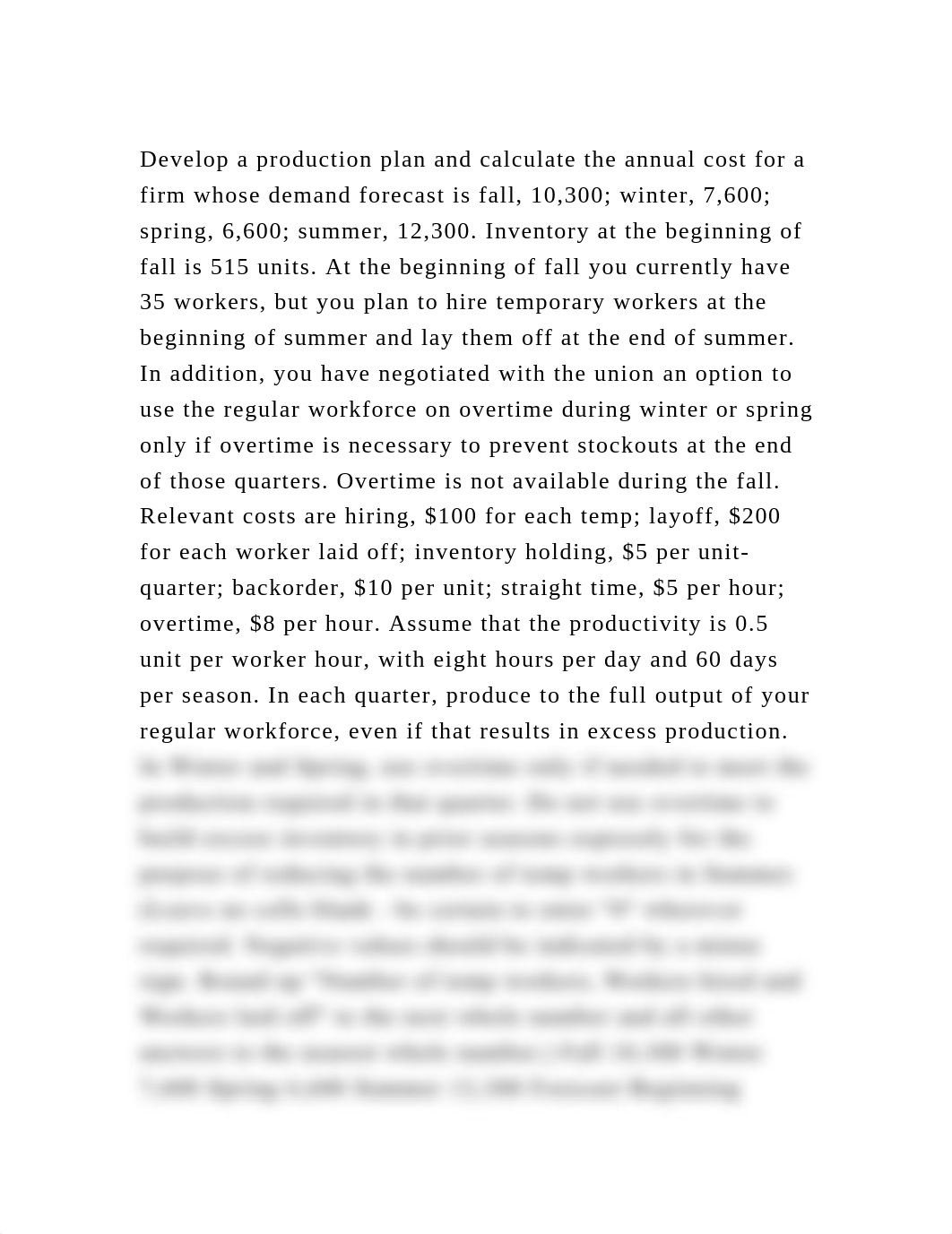 Develop a production plan and calculate the annual cost for a firm w.docx_d3cm5339j6o_page2