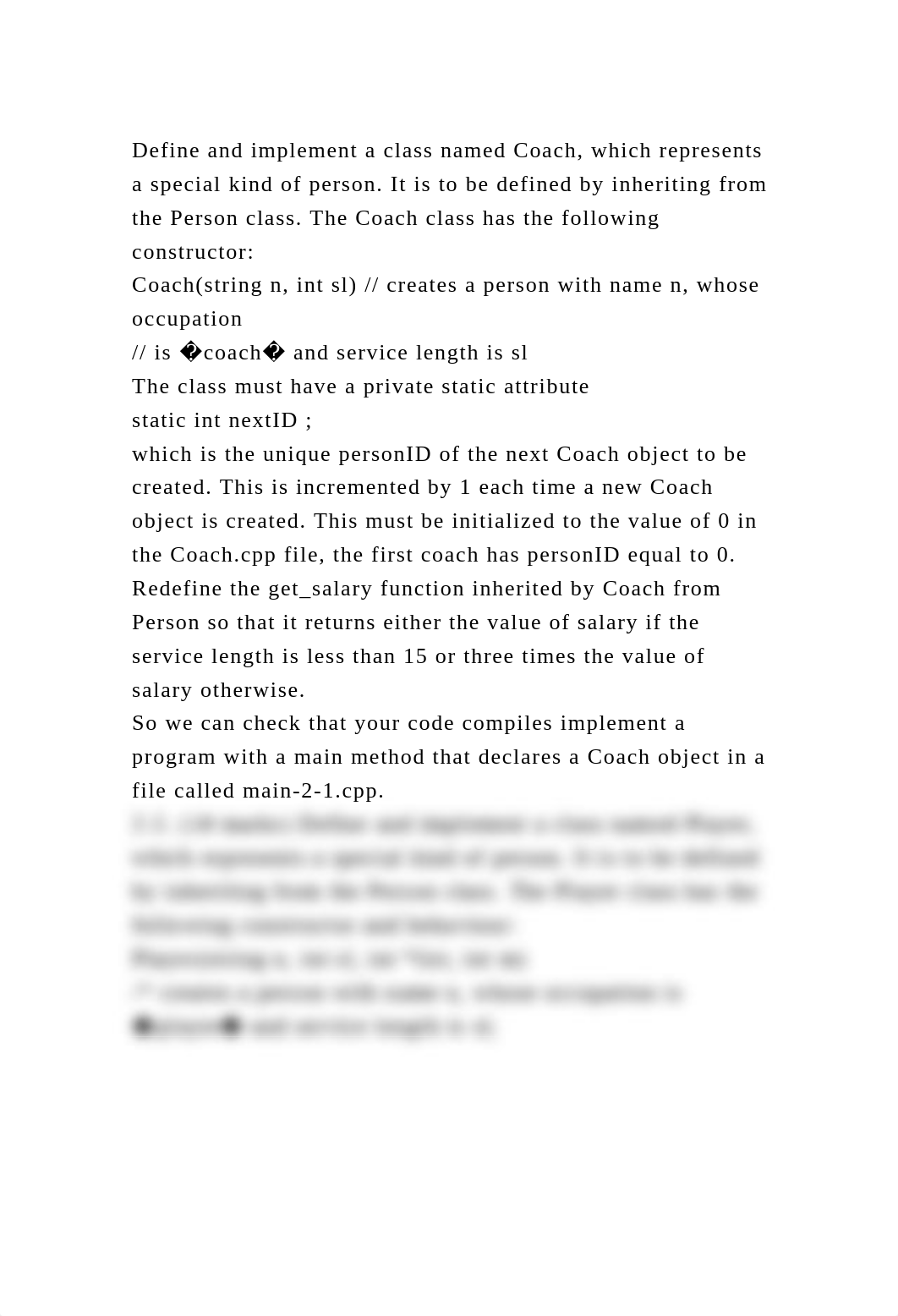 Define and implement a class named Coach, which represents a special.docx_d3ctp4yn0b7_page2
