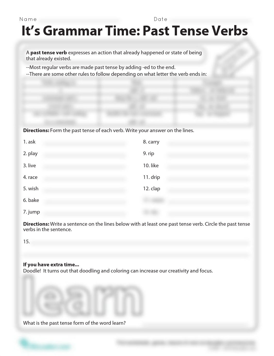 Past tense Verb worksheet.pdf_d3czed27om6_page1