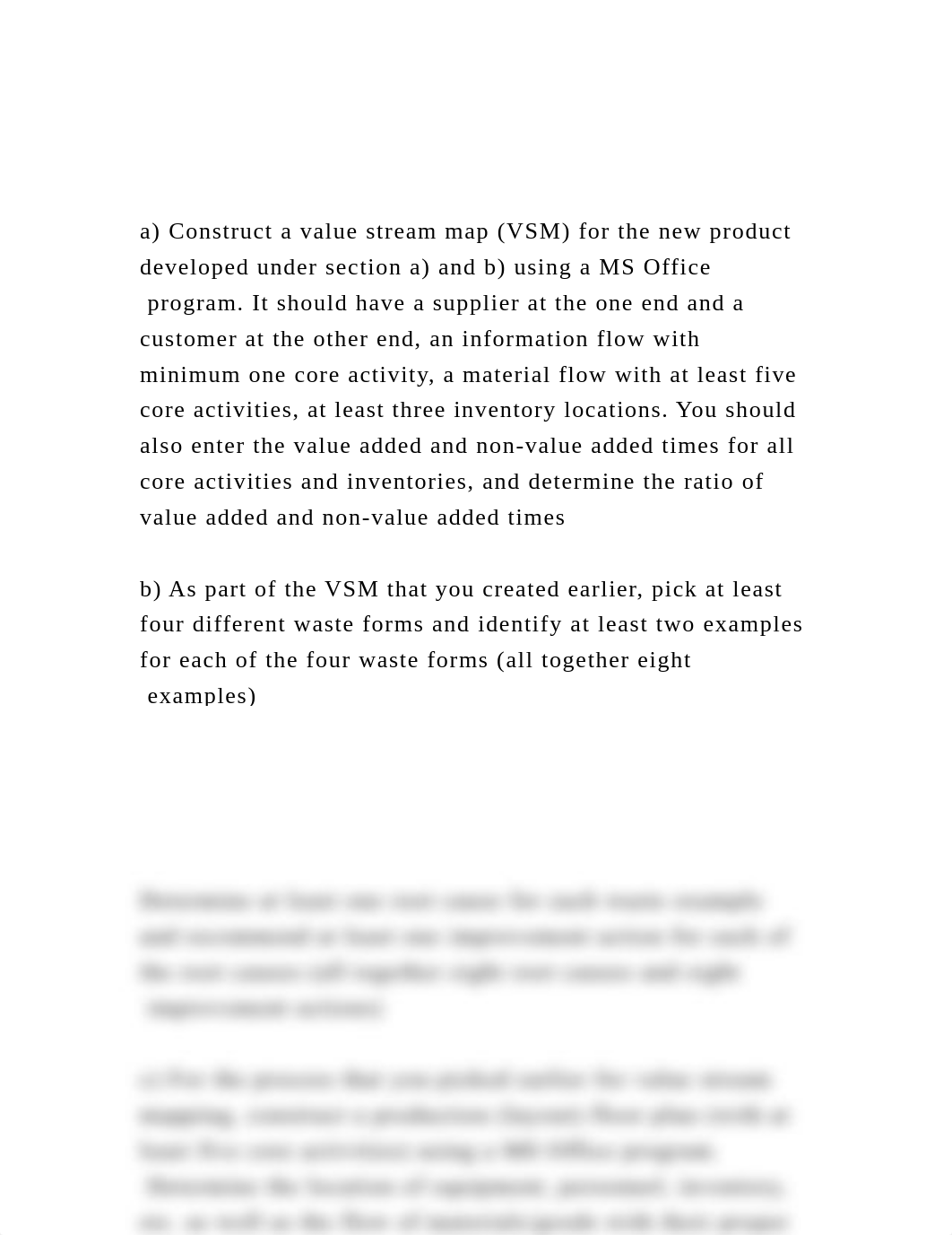 a) Construct a value stream map (VSM)  for the new product devel.docx_d3d76o19s2y_page2