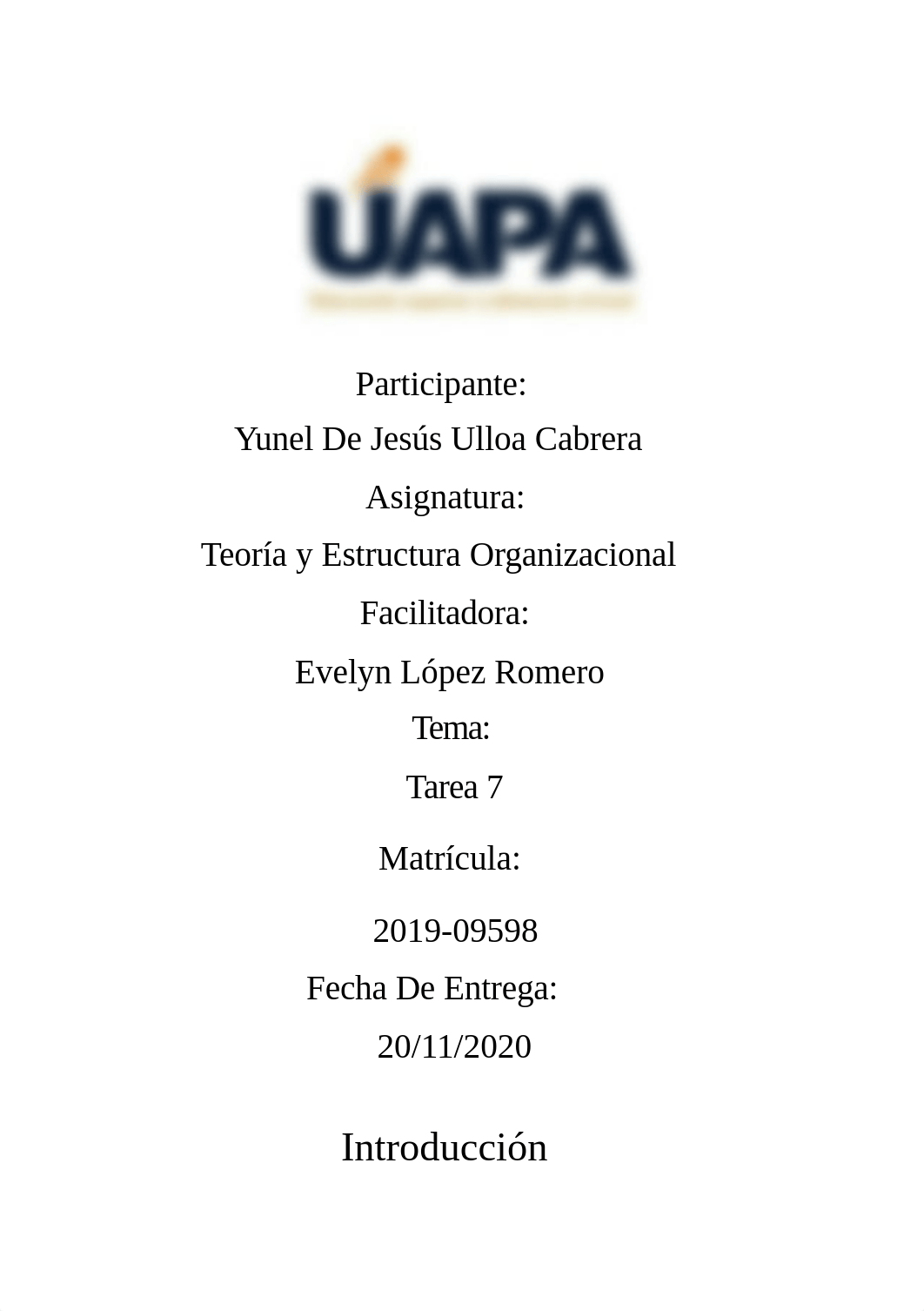 Teoria y estructura organizacional tarea 7 Yunel.docx_d3d7sdjzhgy_page1