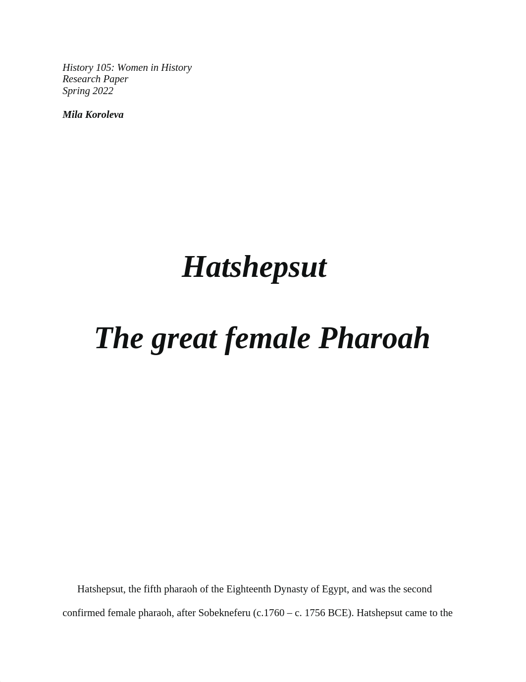 Research Paper -Hatshepsut - The great female Pharoah.docx_d3d8w3gzqqg_page1