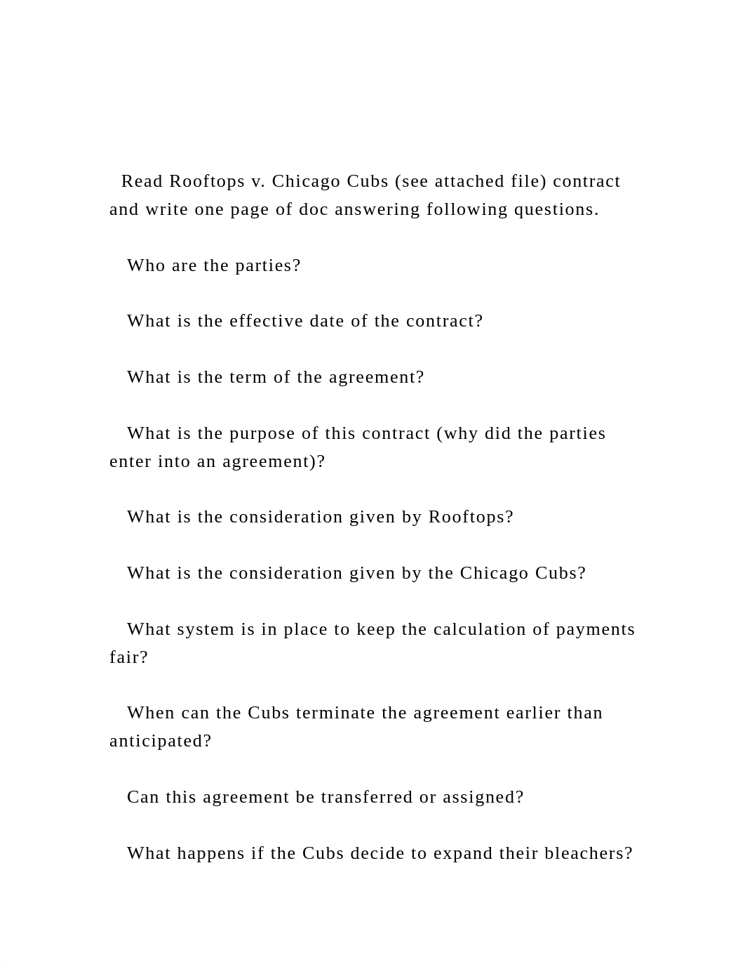 Read Rooftops v. Chicago Cubs (see attached file) contract and .docx_d3dctwkcr6n_page2