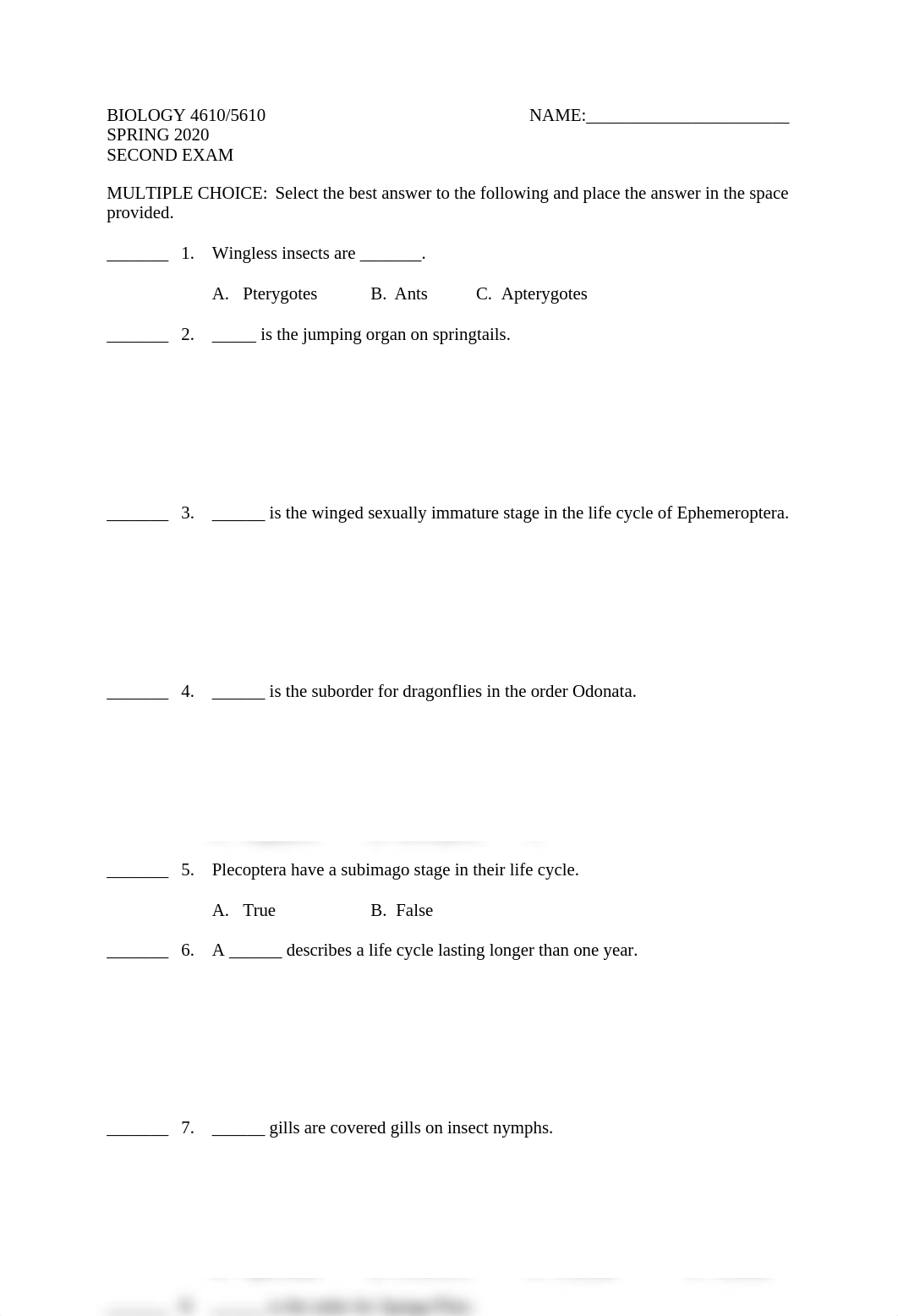 BIOLOGY 4610 Exam 2 CORONA Virus.docx_d3dd5ce3omr_page1