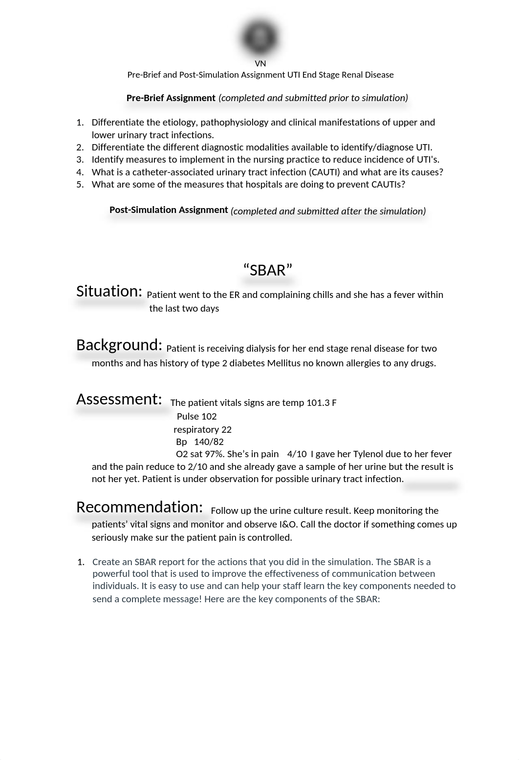 Pre-Brief and Post-Simulation Assignment - UTI End Stage Renal Disease 3.31.20 (1).docx_d3dmspxocpf_page1