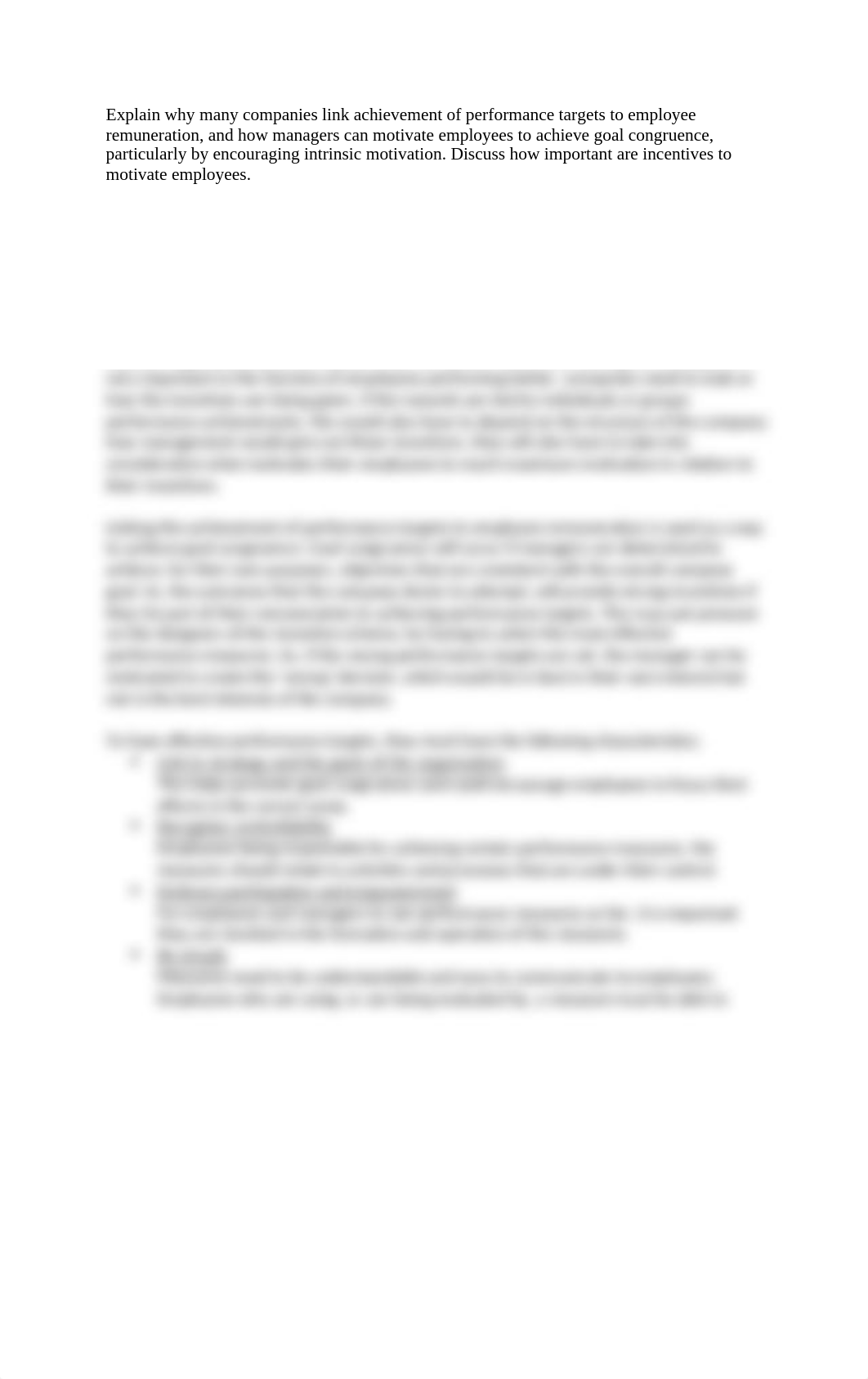 Explain why many companies link achievement of performance targets to employee remuneration.docx_d3du7nt47qv_page1