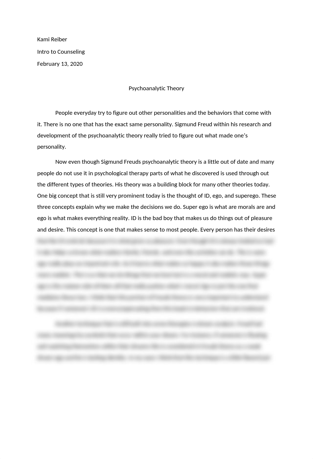 Psychoanalytic reflection .docx_d3dvtmbuyh9_page1