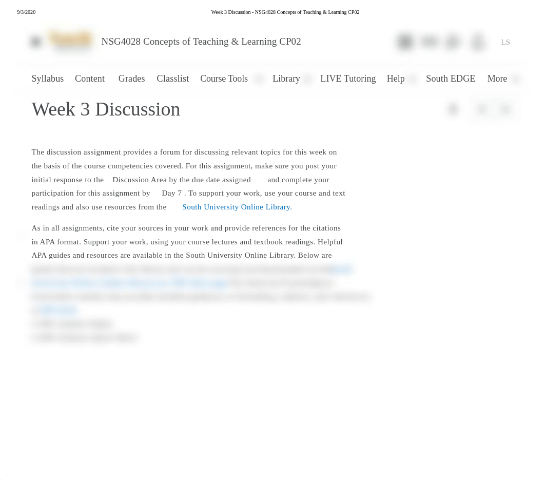 Week 3 Discussion - NSG4028 Concepts of Teaching & Learning CP02 (1).pdf_d3dw7w9myk4_page1