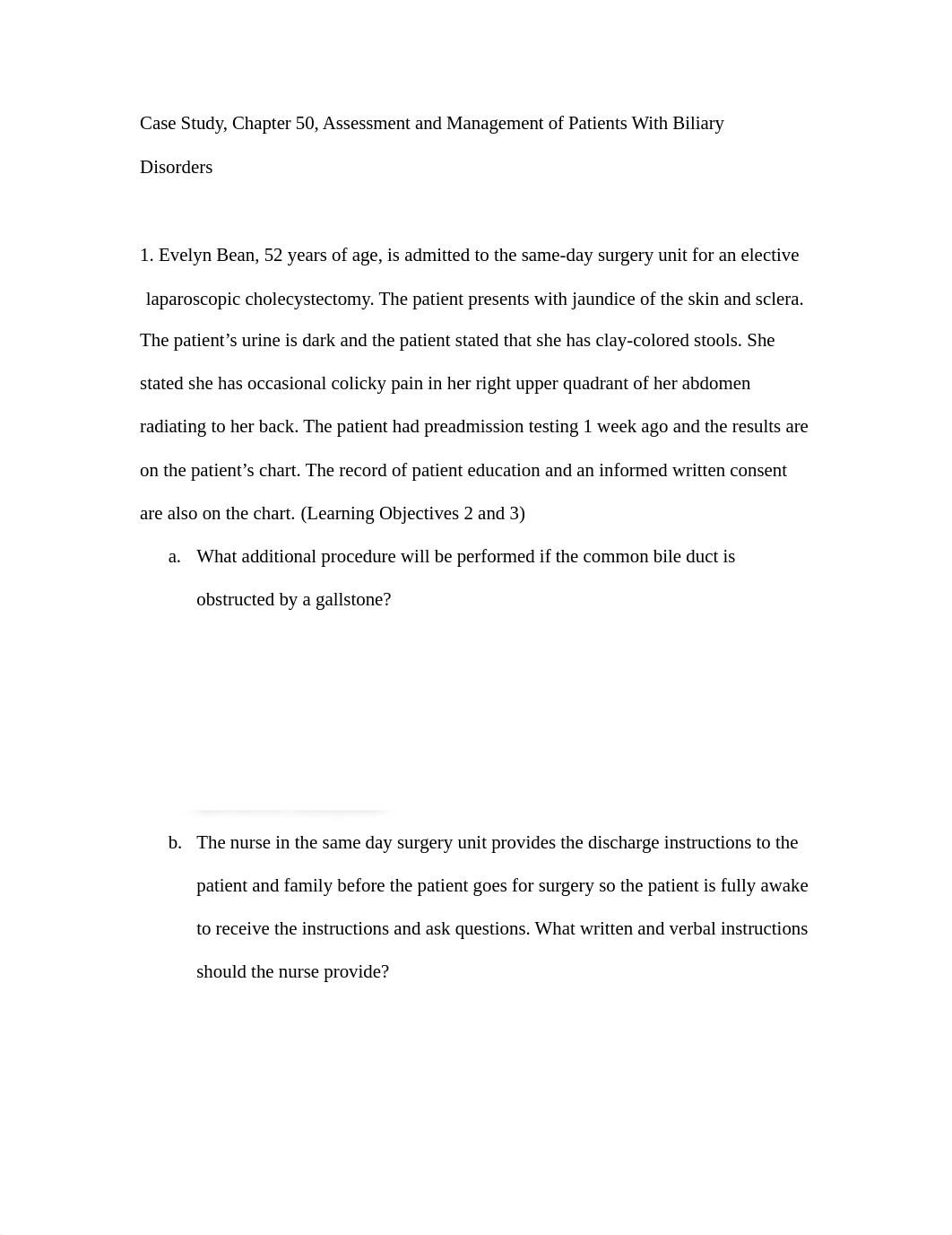 Case Study, Chapter 50, Assessment and Management of Patients With Biliary Disorders .docx_d3dznxs8s30_page1