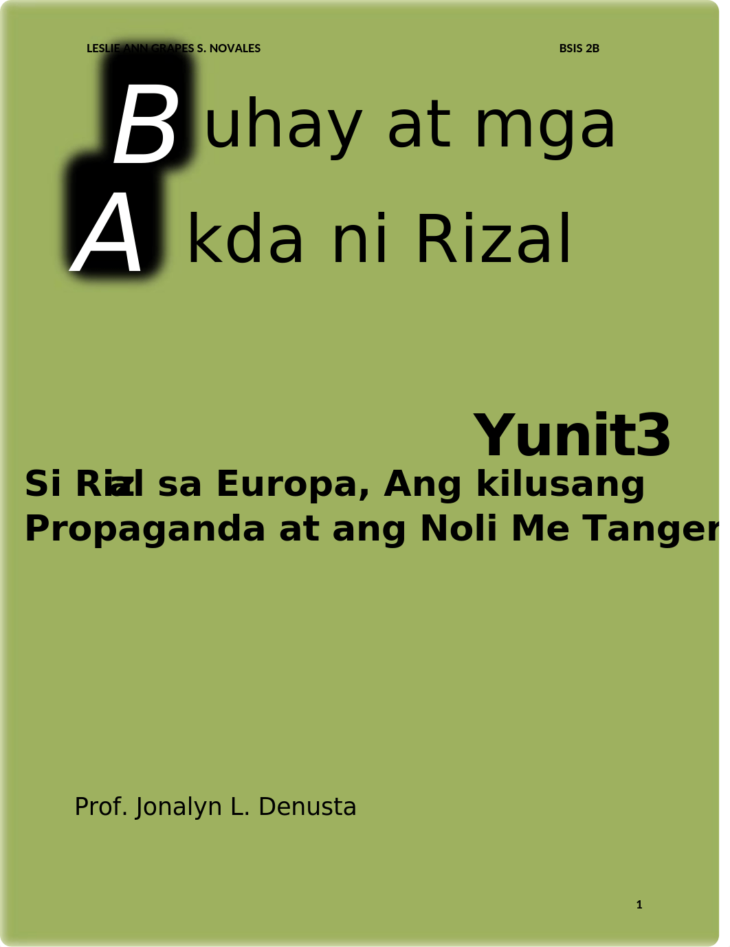 Yunit 3- Si Rizal sa Europa_ Ang Kilusang Propaganda at Ang Noli Me Tangere docx.docx_d3e5ugyywqm_page1