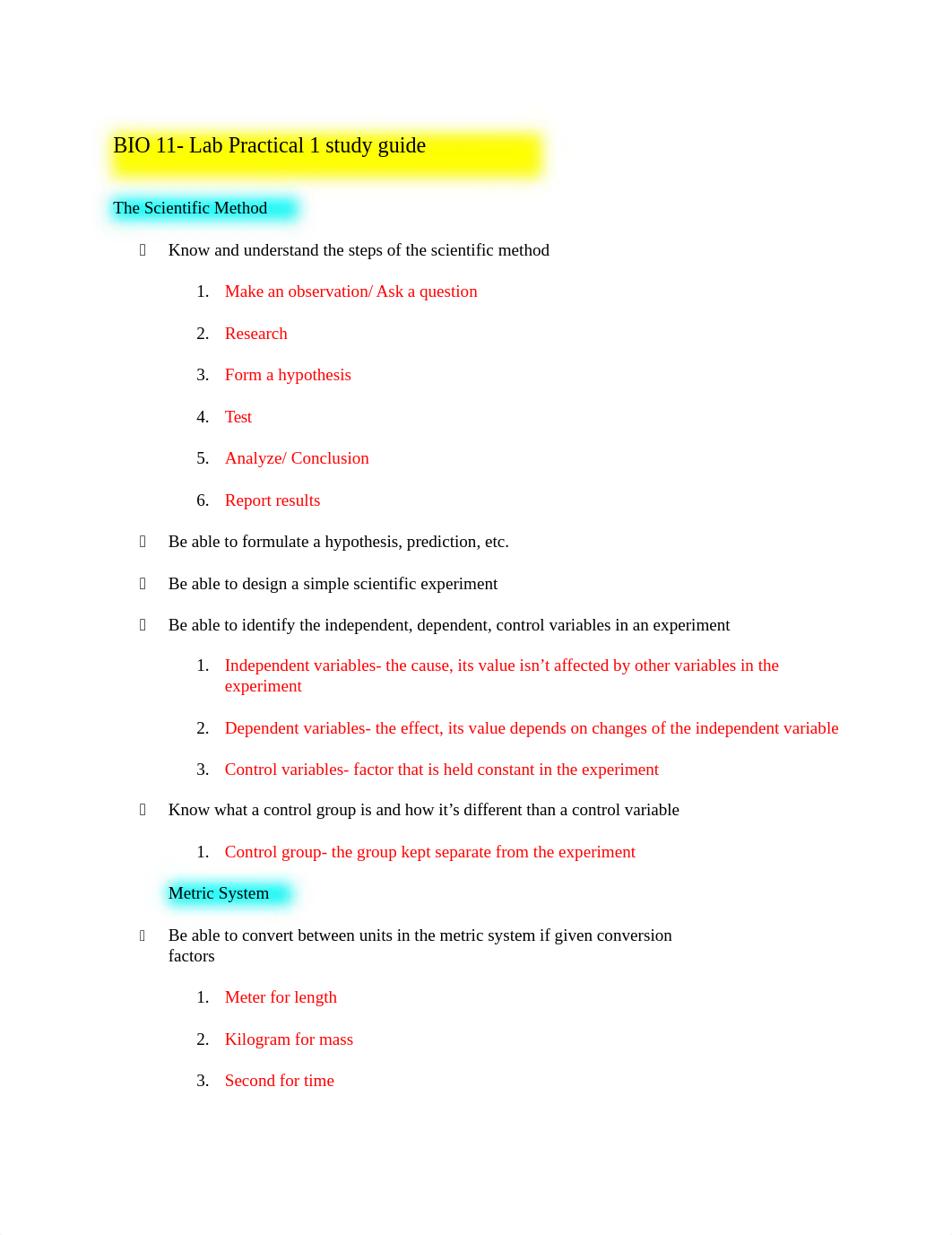 BIO 111 Test 1 Study Guide .docx_d3eb8q6zl7s_page1