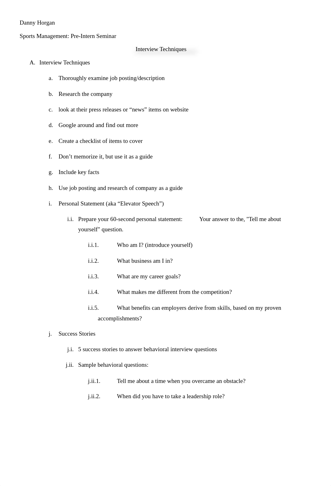 Sports Management Seminar Interview Techniques_d3elq3jl34a_page1