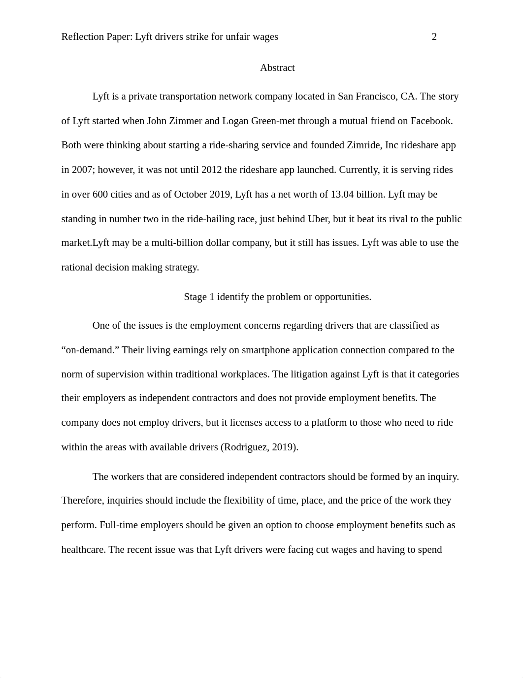 Reflection Paper What caused Lyft drivers to strike _.pdf_d3ert43ewrr_page2